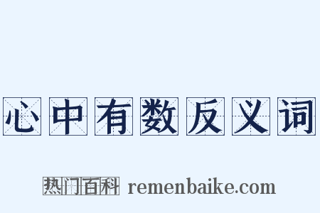 心中有数反义词是什么意思的图片